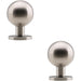 2x Round Centre Door Mortice Knob Satin Stainless Steel 50mm Rose Modern Handle Loops