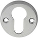 45mm Euro Profile Open Escutcheon 8mm Depth Satin Chrome Keyhole Cover Loops