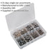 160 Piece Stainless Steel O-Clip Assortment - Single Ear - Various Sizes Loops