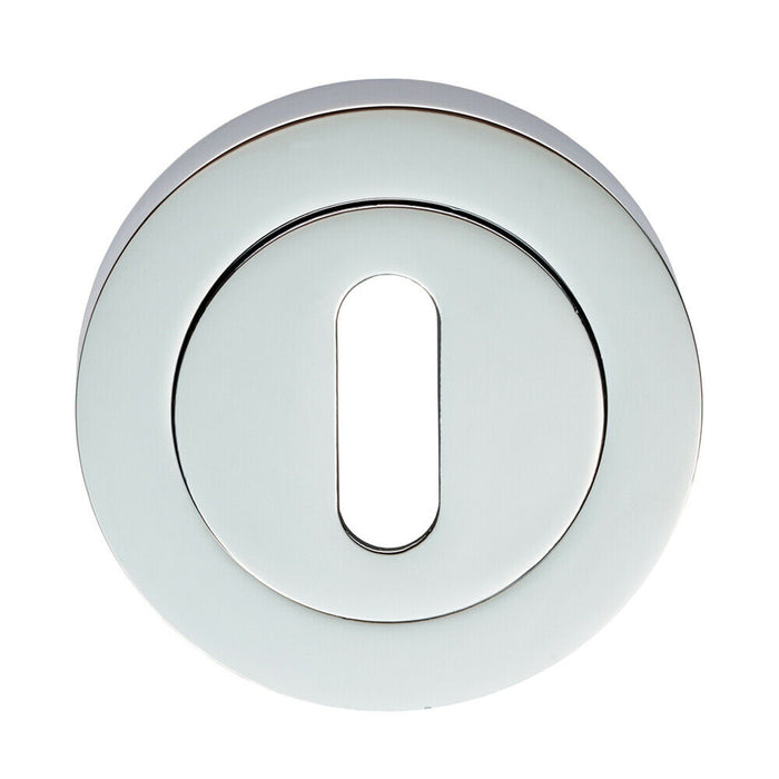 50mm Lock Profile Round Escutcheon 10mm Depth Concealed Fix Polished Chrome Loops