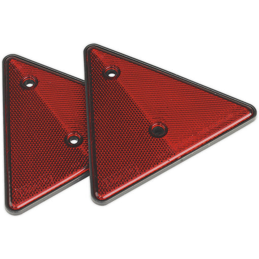 2 PACK Red Reflective Rear Triangle - E-Approved - Screw On Vehicle Reflector Loops