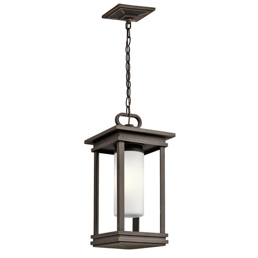Outdoor IP44 1 Bulb Chain Lantern Light Rubbed Bronze LED E14 60W Loops