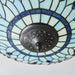 Tiffany Glass Semi Flush Ceiling Light Blue Dragonfly Inverted Shade i00044 Loops