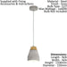 Pendant Ceiling Light Long Flex Shade Brown Wood Grey Concrete Bulb E27 1x60W Loops