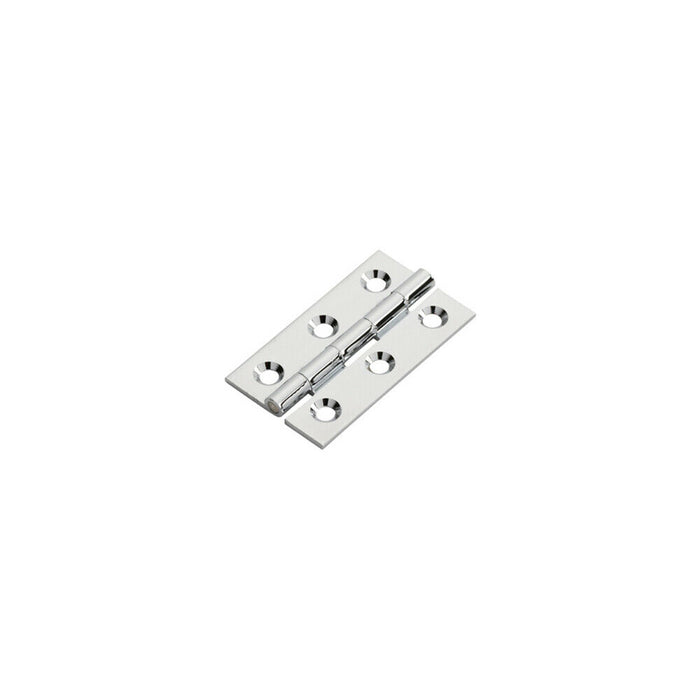 2x PAIR 50 x 28 x 1.5mm Cabinet Hinge Polished Chrome Small Cupboard Door Loops