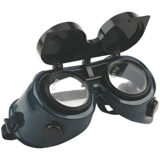 Gas Welding Goggles with Flip Up Lens - Shade 5 - Indirect Ventilation - PPE Loops