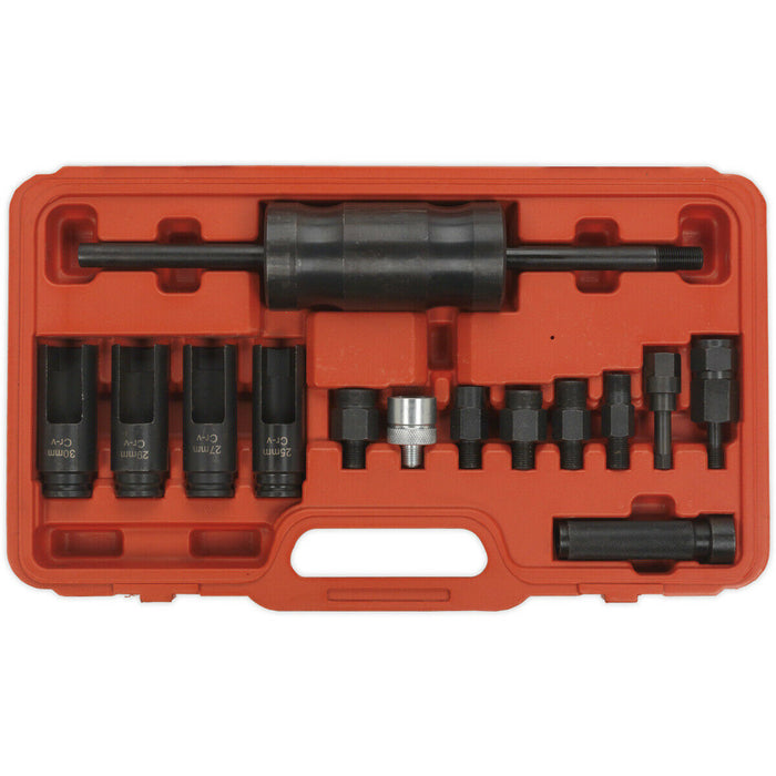 14 Piece Diesel Injector Puller Set - Ball Joint - Slide Hammer - Deep Sockets Loops