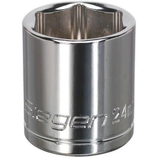24mm Chrome Plated Drive Socket - 1/2" Square Drive - High Grade Carbon Steel Loops