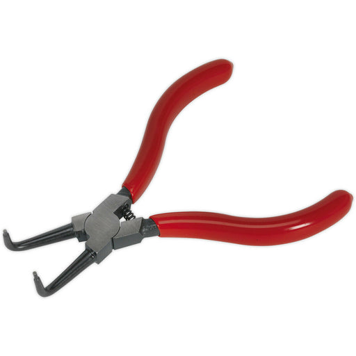 140mm Bent Nose Internal Circlip Pliers - Spring Loaded Jaws - Non-Slip Tips Loops