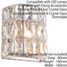 2 PACK Crystal LED Wall Light Chrome & Clear Glass Shade Pretty Dimmable Lamp Loops
