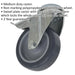 75mm Hard PP Swivel Castor Wheel - 25mm Tread - Medium Duty - Total Lock Brakes Loops