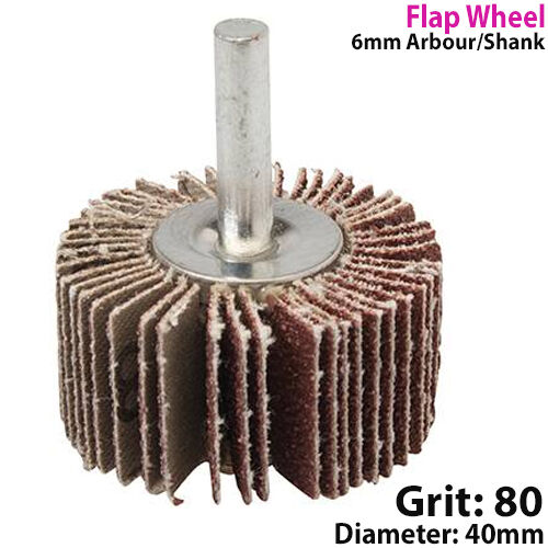 40mm Flap Wheel 80 Grit For Drill Attachment Sanding & Rust Removal Loops