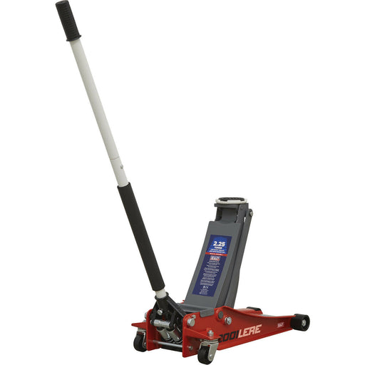 Low Entry Trolley Jack - 2250kg - Twin Piston - 495mm Max Height - Red Loops