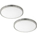 2 PACK Wall Flush Ceiling Light White Shade White Satined Nickel Plastic LED 24W Loops