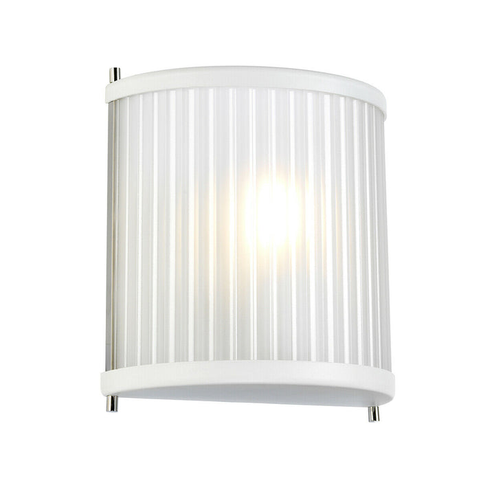 Wall Light White Satin Painted / Highly Polished Nickel LED E27 60W Loops