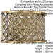 2 PACK Crystal Cage Wall Light Brass & Glass Shade Modern Twin Bulb Lounge Lamp Loops