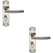 2x Arched Lever on Bathroom Backplate Door Handle Thumbturn Lock Satin Steel Loops