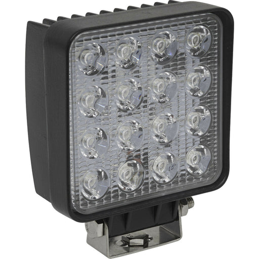 Waterproof Work Light & Mounting Bracket -48W SMD LED - 108mm Square Flash Torch Loops