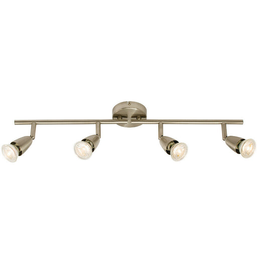 LED Adjustable Ceiling Spotlight Satin Nickel Quad GU10 Kitchen Bar Downlight Loops