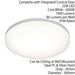 Slim Round LED Flush Ceiling Light 22W Cool White IP44 Sliver Bathroom Lamp Loops