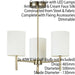 Semi Flush Ceiling Light Brass & White Silk Shade Modern 3 Bulb Pendant Lamp Loops