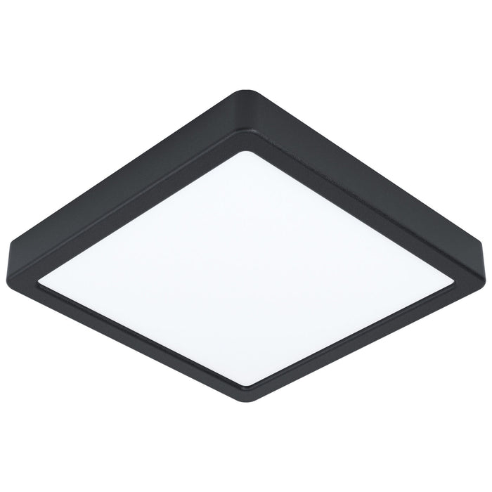 Wall / Ceiling Light Black 210mm Square Surface Mounted 16.5W LED 3000K Loops