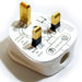 White 3 Pin UK Mains Plugs 5A 240V BSI Approved Fuse Fused Power Wall Loops