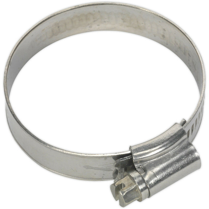 10 PACK Stainless Steel Hose Clip - 35 to 51mm Diameter - Hose Pipe Clip Fixing Loops