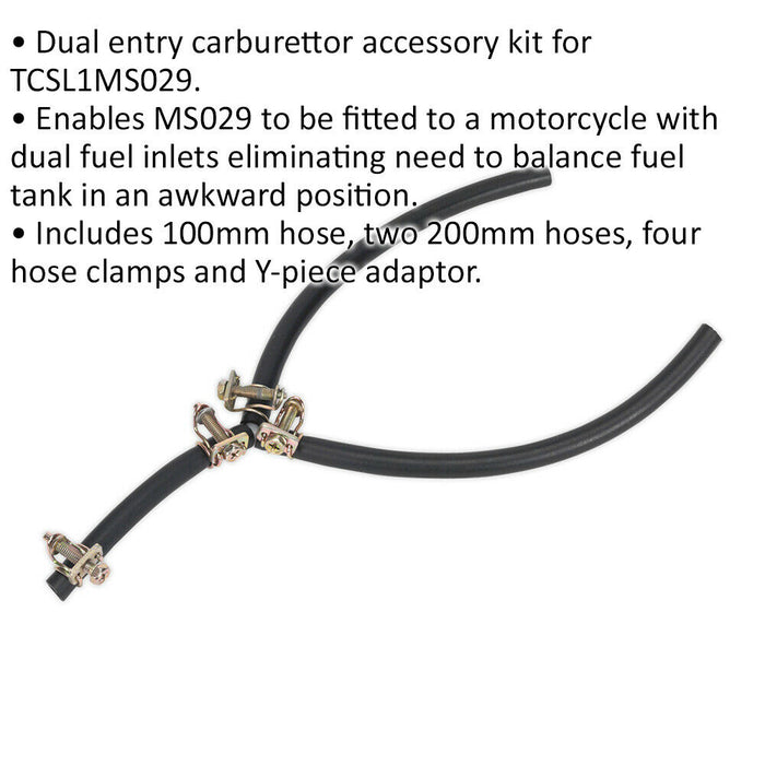 Dual Carburettor Accessory Kit for ys05671 Portable Motorcycle Fuel Tank Loops