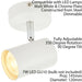 2x LED Adjustable Ceiling Spotlights Matt White Single GU10 Dimmable Downlight Loops