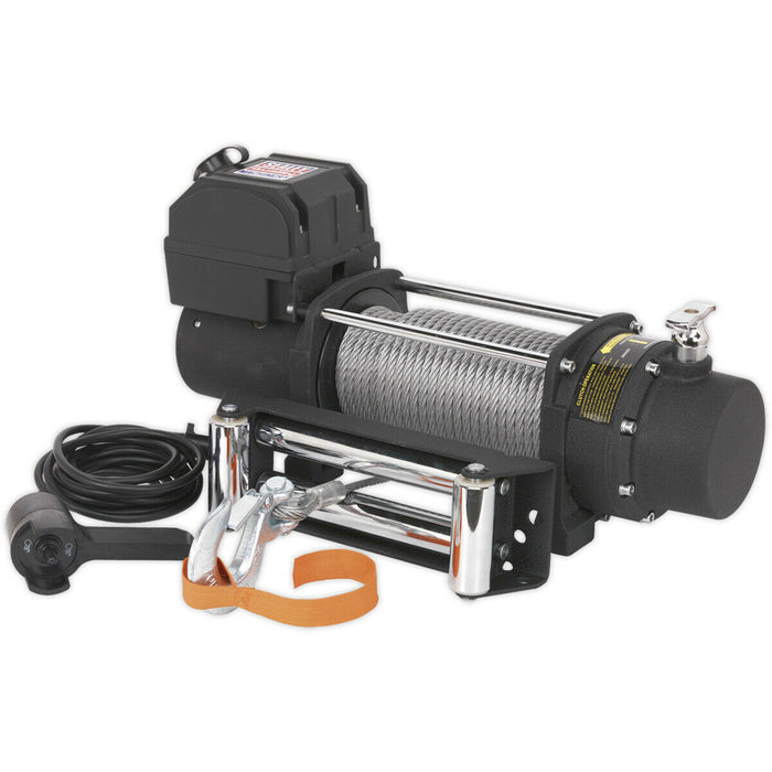 12V Self-Recovery Winch - 5450kg Line Pull - 2kW DC Wound Motor - IP67 Rated Loops