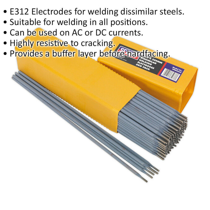 5kg PACK - Dissimilar Steel Welding Electrodes - 3.2 x 350mm - 100A Current Loops