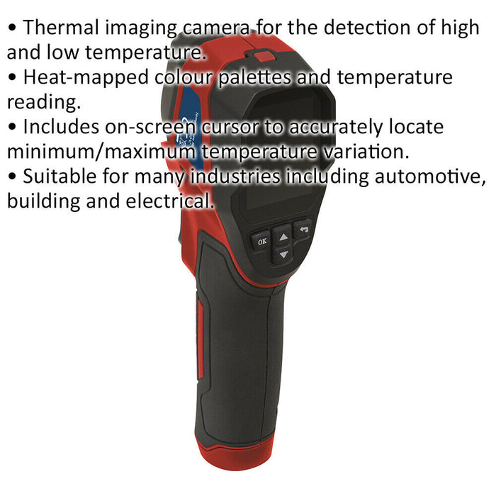 Thermal Imaging Camera - Heat Mapped Colour Palettes - On-Screen Cursor Loops