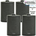 4x 3 60W Black Outdoor Rated Garden Wall Speakers Wall Mounted HiFi 8Ohm & 100V
