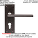4x PAIR Straight Bar Handle on Slim Euro Lock Backplate 150 x 50mm Matt Bronze Loops