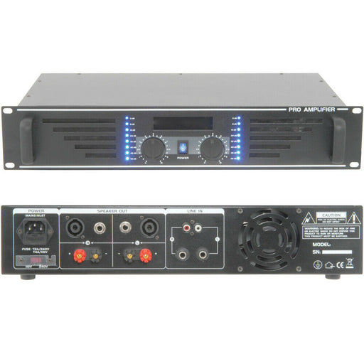 POWERFUL 3600W Stereo Power Amplifier 2 Ohm Studio Amp for Large Speaker Systems Loops
