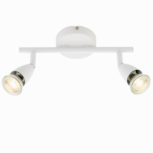 Adjustable Ceiling Spotlight Gloss White 2 Light Bar Downlight Modern Lamp Loops