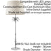 Large Metal Table Lamp Polished Nickel Leaf Feature BASE ONLY Palm Tree Light Loops