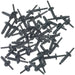 50 PACK - 6.3mm x 25.2mm Plastic Rivets - Black PVC Compression Snap Panel Pins Loops