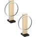 2 PACK Table Lamp Colour Black Brown Shade White Plastic LED 1x12W Included Loops