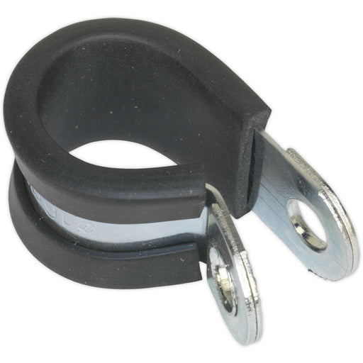 25 PACK Rubber Lined P-Clip - Zinc Plated - 16mm Diameter - Pipe Hose Cable Clip Loops