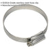 10 PACK Stainless Steel Hose Clip - 55 to 64mm Diameter - Hose Pipe Clip Fixing Loops