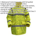 XXL Yellow Hi-Vis Motorway Jacket with Quilted Lining - Retractable Hood Loops