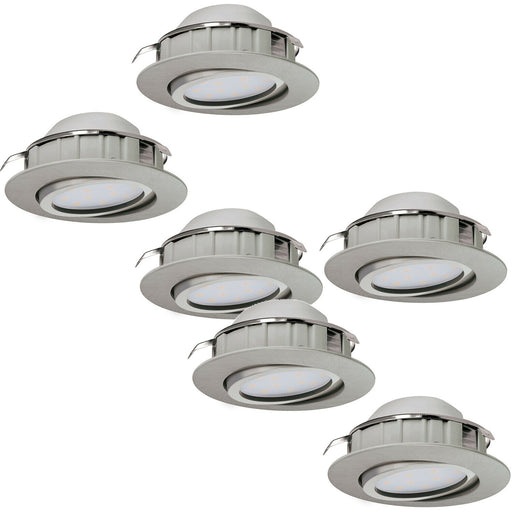 2 PACK 3 PACK Flush Ceiling Downlight Satin Nickel Plastic 6W Built in LED Loops