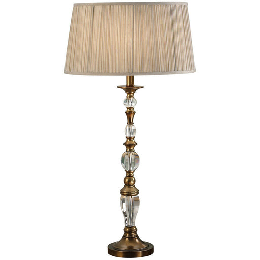 Diana Luxury Large Table Lamp Antique Brass Beige Shade Traditional Bulb Holder Loops