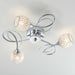 Semi Flush Ceiling Light Chrome Glass Beads 3 Bulb Hanging Pendant Lamp Shade Loops