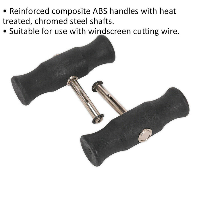 PAIR Reinforced Wire Grip Handles - Composite ABS - Chromed Steel Shafts Loops