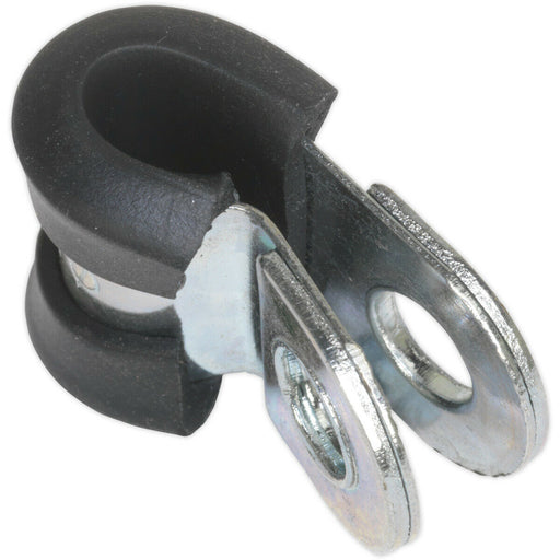 25 PACK Rubber Lined P-Clip - Zinc Plated - 5mm Diameter - Pipe Hose Cable Clip Loops