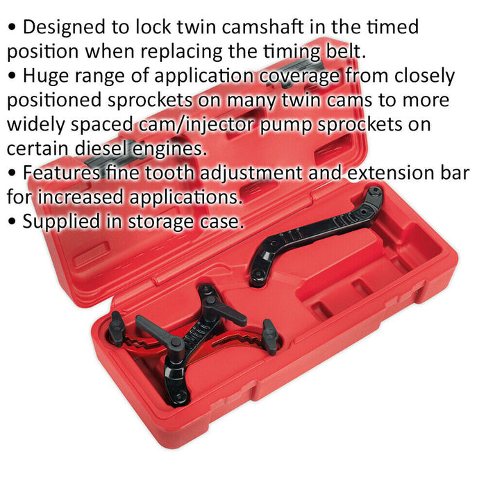 Universal Twin Camshaft Locking Tool & Extension - Twin Cam & Injector Pump Loops