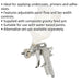 General Purpose Gravity Fed Airbrush Spray Gun - 2.2mm Nozzle Water Based Paint Loops